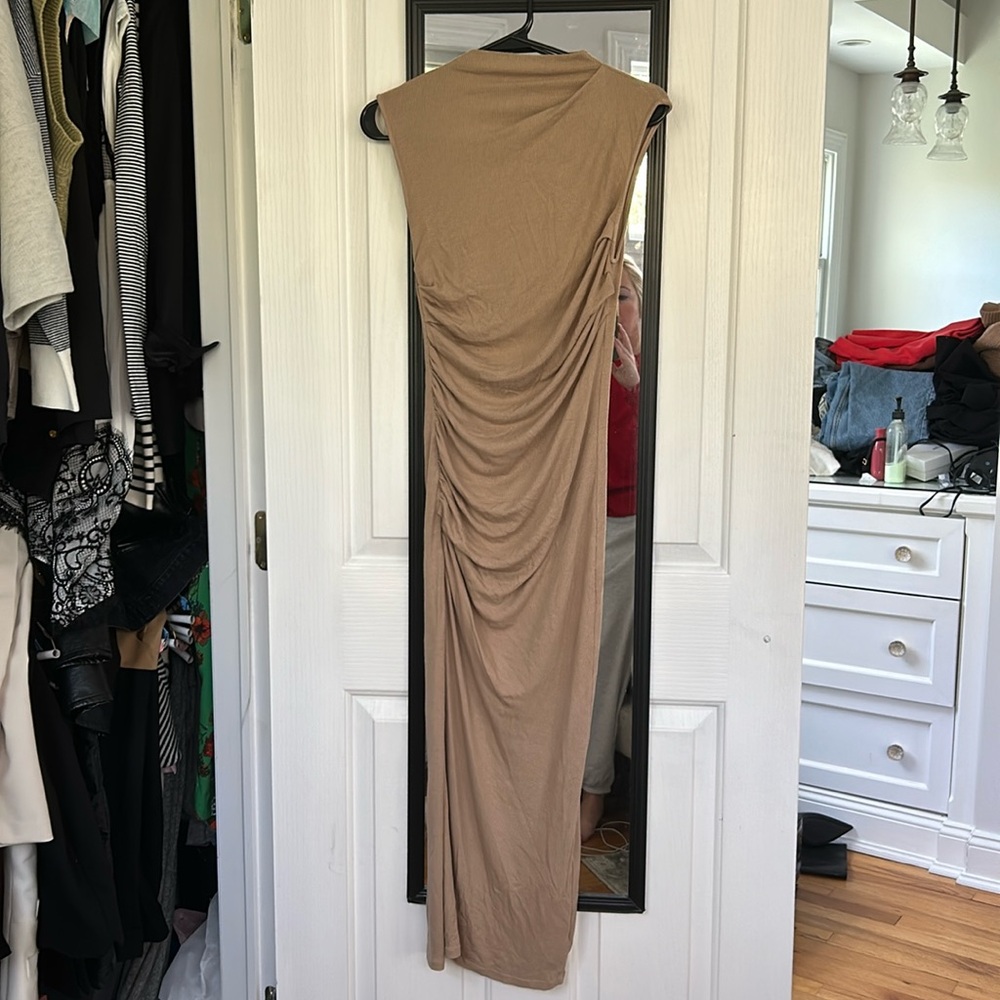 Enza Costa Tan Midi Dress
